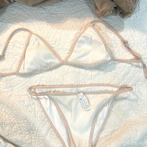 Cupshe white and light pink bikini